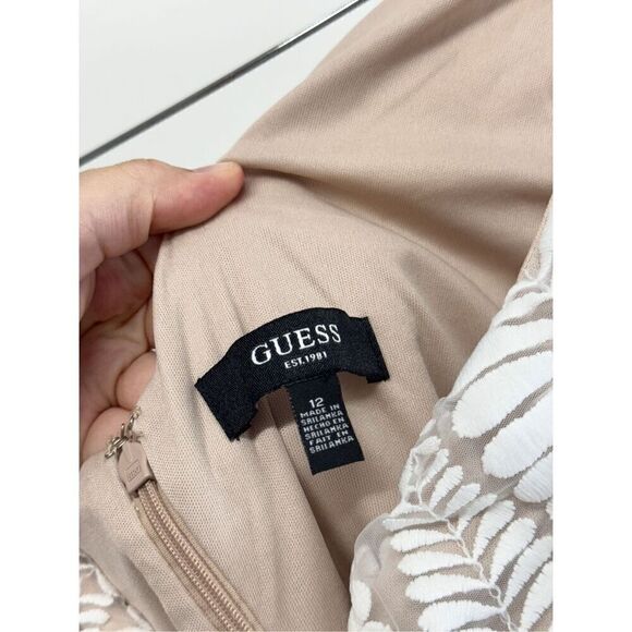 GUESS Dress Size 12 Women's Embroidered Mesh Sleeveless Sheath NEW - Picture 8 of 10